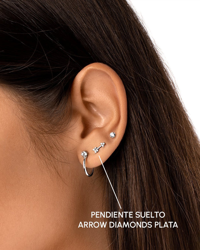 Pendiente Suelto Arrow Diamonds Plata