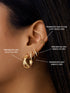 Pendiente Suelto Ear Cuff Cross Oro