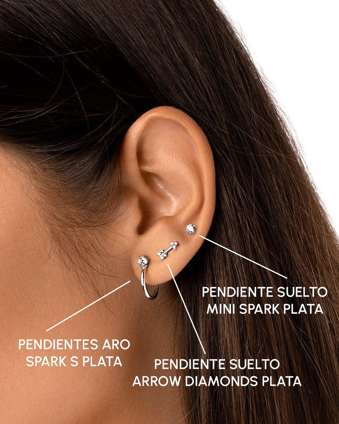 Pendiente Suelto Mini Spark Plata