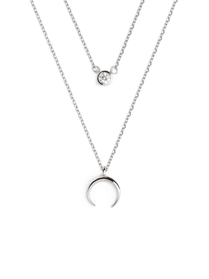 Pack 2 Collares Diamond + Mini Moonset Plata