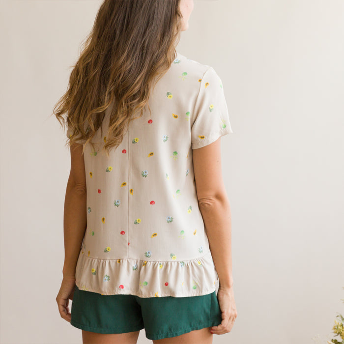 Blusa Yaros Flores BEIGE